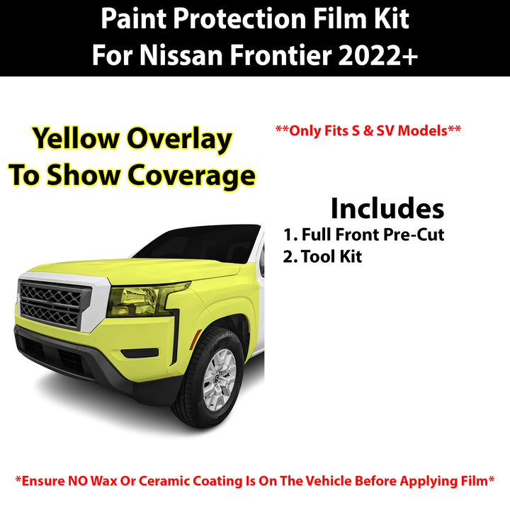Fits Nissan Frontier (S & SV) 2022+ Precut Premium Paint Protection Film Clear Bra PPF Decal Film Kit Cover - Bogar Tech Designs