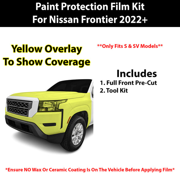 Fits Nissan Frontier (S & SV) 2022+ Precut Premium Paint Protection Film Clear Bra PPF Decal Film Kit Cover