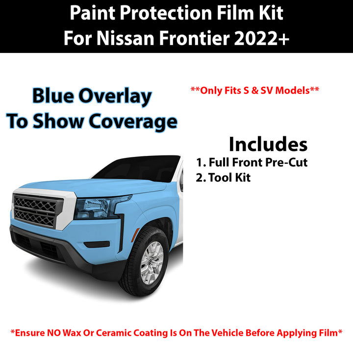 Fits Nissan Frontier (S & SV) 2022+ Precut Premium Paint Protection Film Clear Bra PPF Decal Film Kit Cover - Bogar Tech Designs