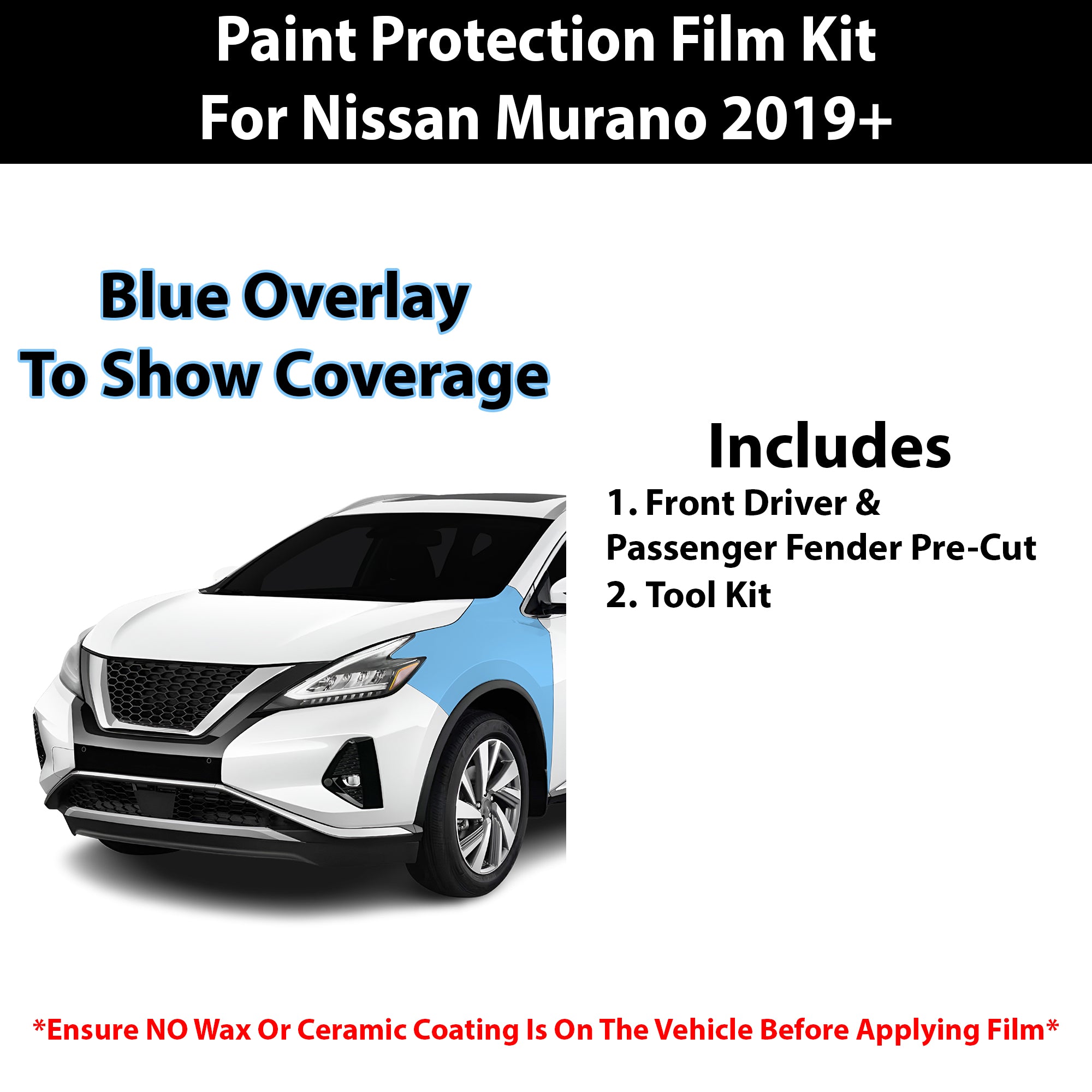 Fits Nissan Murano 2019+ Precut Premium Paint Protection Film Clear Bra PPF Decal Film Kit Cover - Bogar Tech Designs
