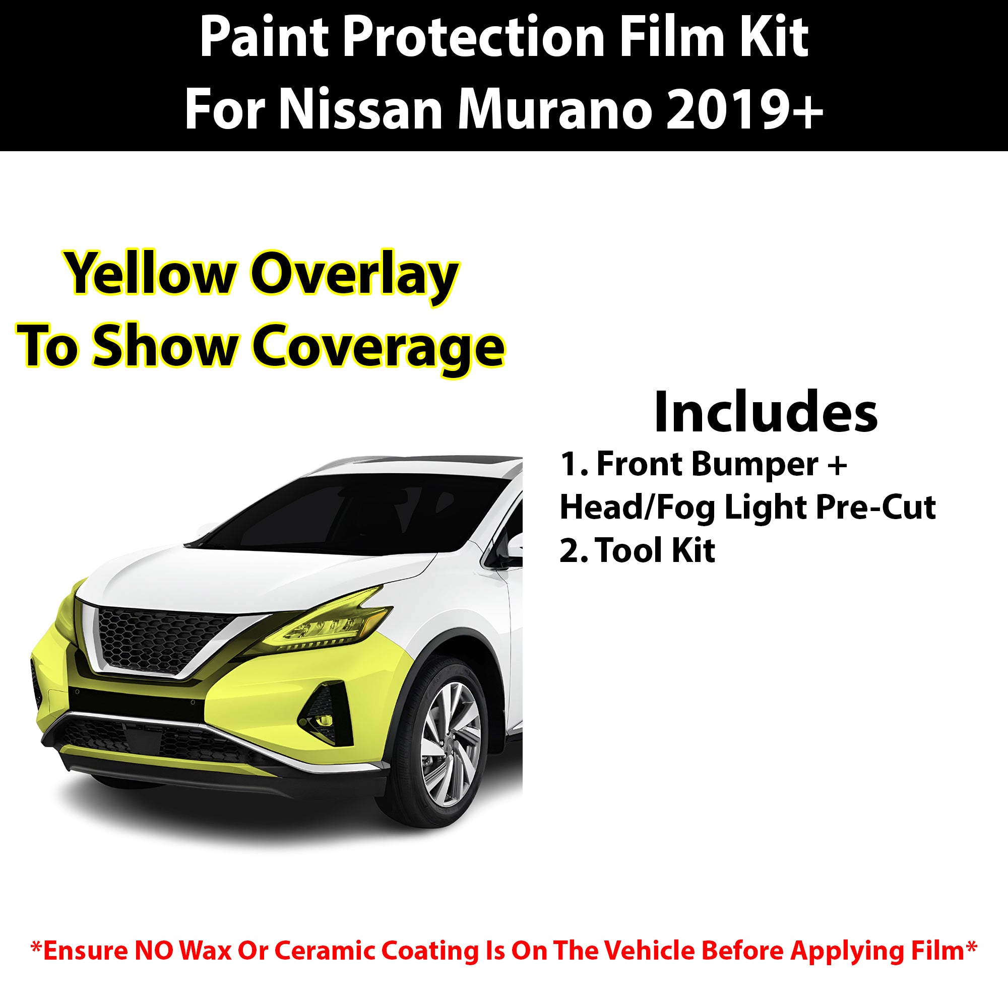 Fits Nissan Murano 2019+ Precut Premium Paint Protection Film Clear Bra PPF Decal Film Kit Cover - Bogar Tech Designs