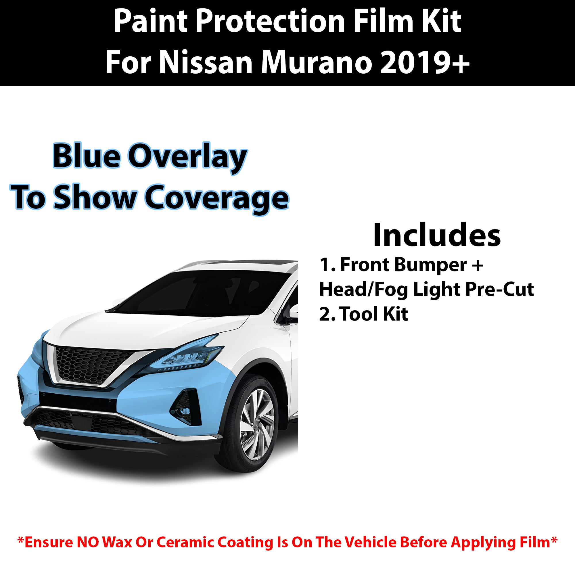 Fits Nissan Murano 2019+ Precut Premium Paint Protection Film Clear Bra PPF Decal Film Kit Cover - Bogar Tech Designs