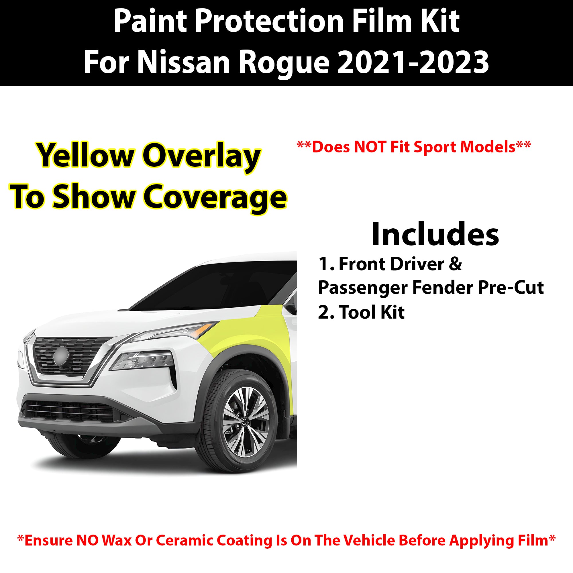 Fits Nissan Rogue 2021 - 2023 Precut Premium Paint Protection Film Clear Bra PPF Decal Film Kit Cover - Bogar Tech Designs