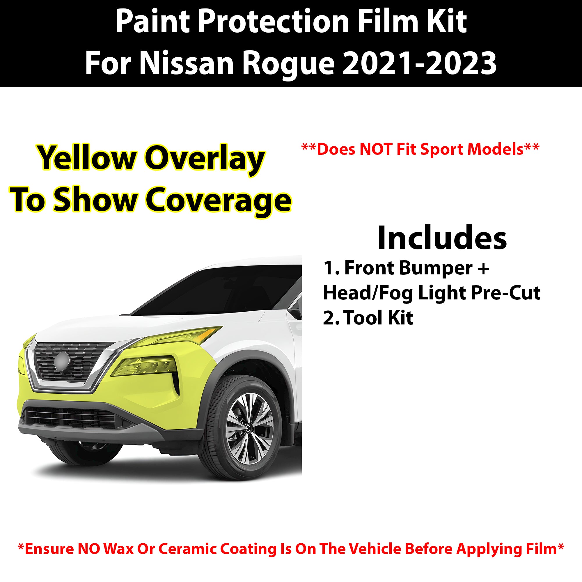 Fits Nissan Rogue 2021 - 2023 Precut Premium Paint Protection Film Clear Bra PPF Decal Film Kit Cover - Bogar Tech Designs