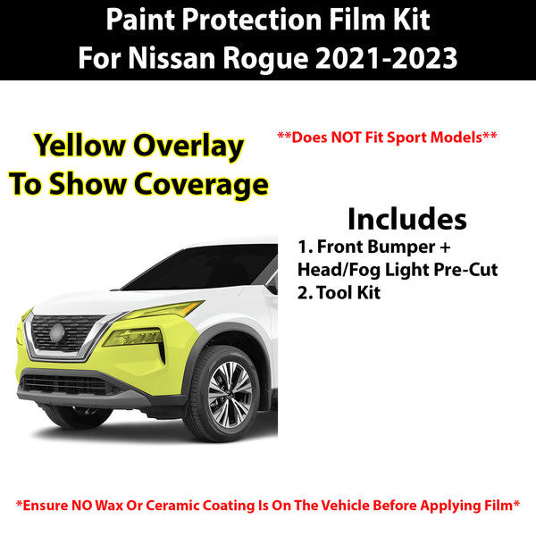 Fits Nissan Rogue 2021-2023 Precut Premium Paint Protection Film Clear Bra PPF Decal Film Kit Cover