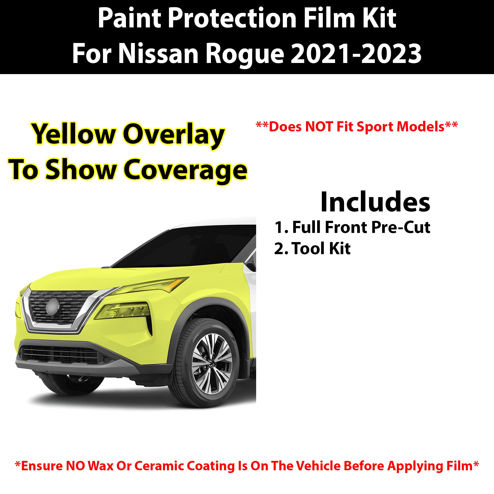 Fits Nissan Rogue 2021 - 2023 Precut Premium Paint Protection Film Clear Bra PPF Decal Film Kit Cover - Bogar Tech Designs