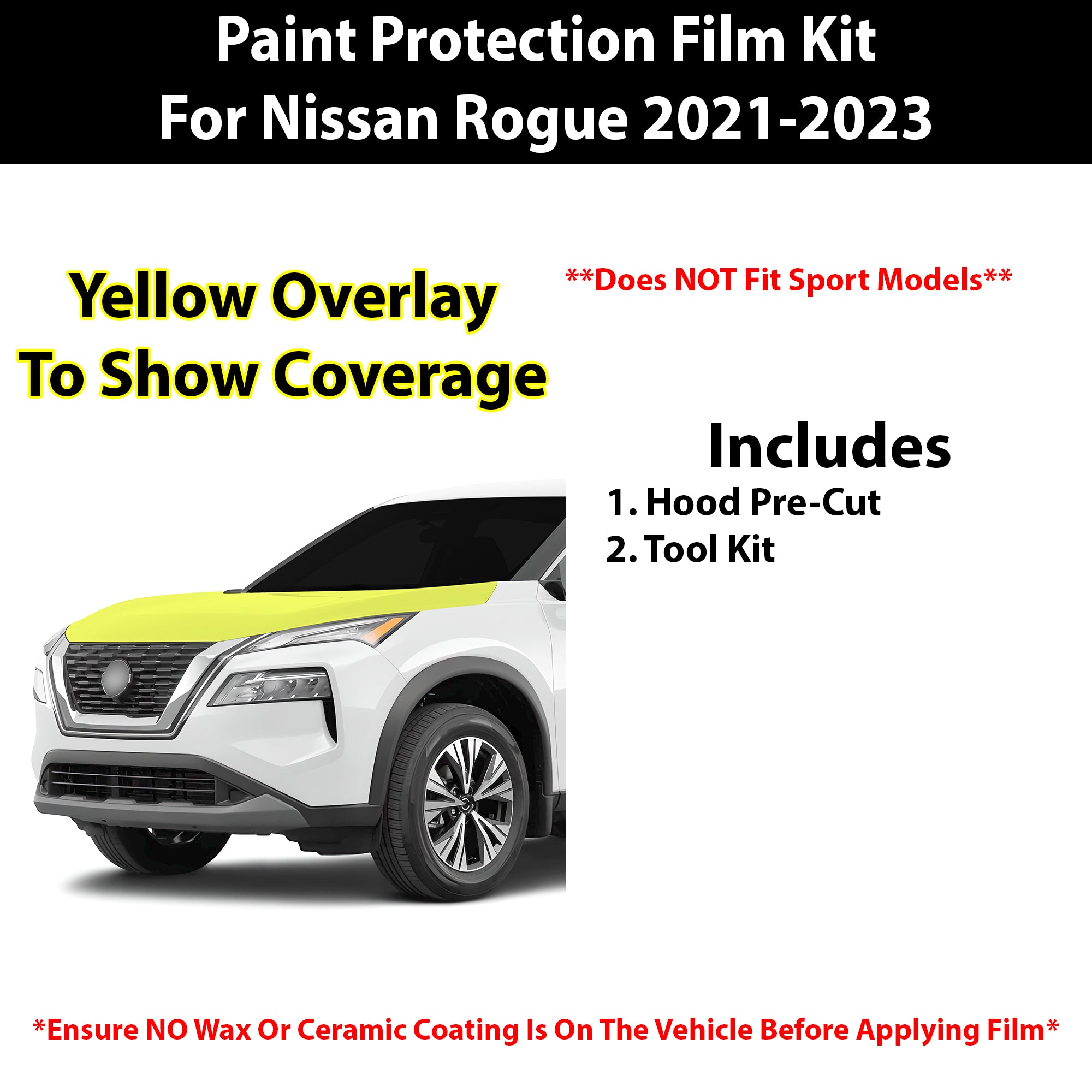 Fits Nissan Rogue 2021 - 2023 Precut Premium Paint Protection Film Clear Bra PPF Decal Film Kit Cover - Bogar Tech Designs