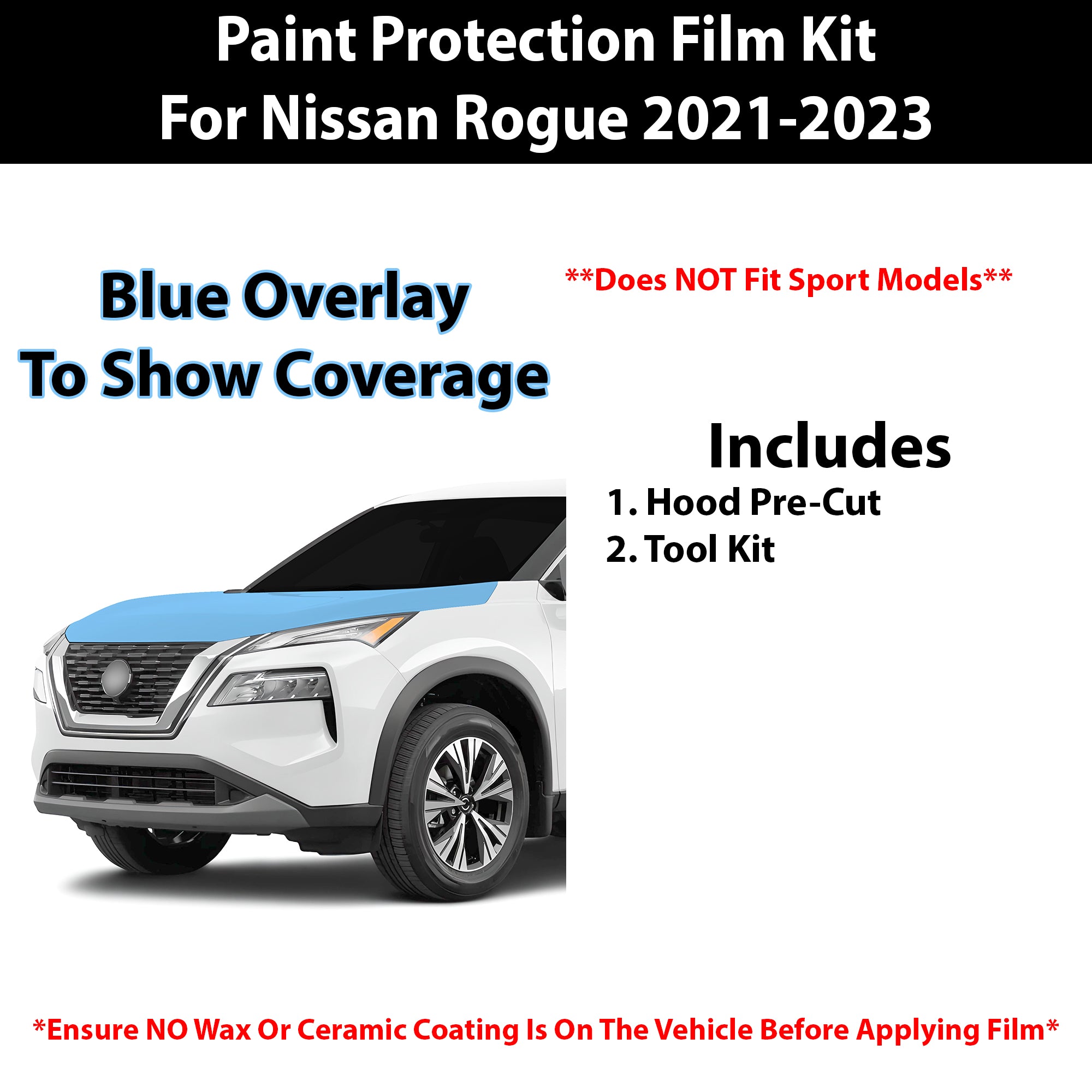 Fits Nissan Rogue 2021 - 2023 Precut Premium Paint Protection Film Clear Bra PPF Decal Film Kit Cover - Bogar Tech Designs