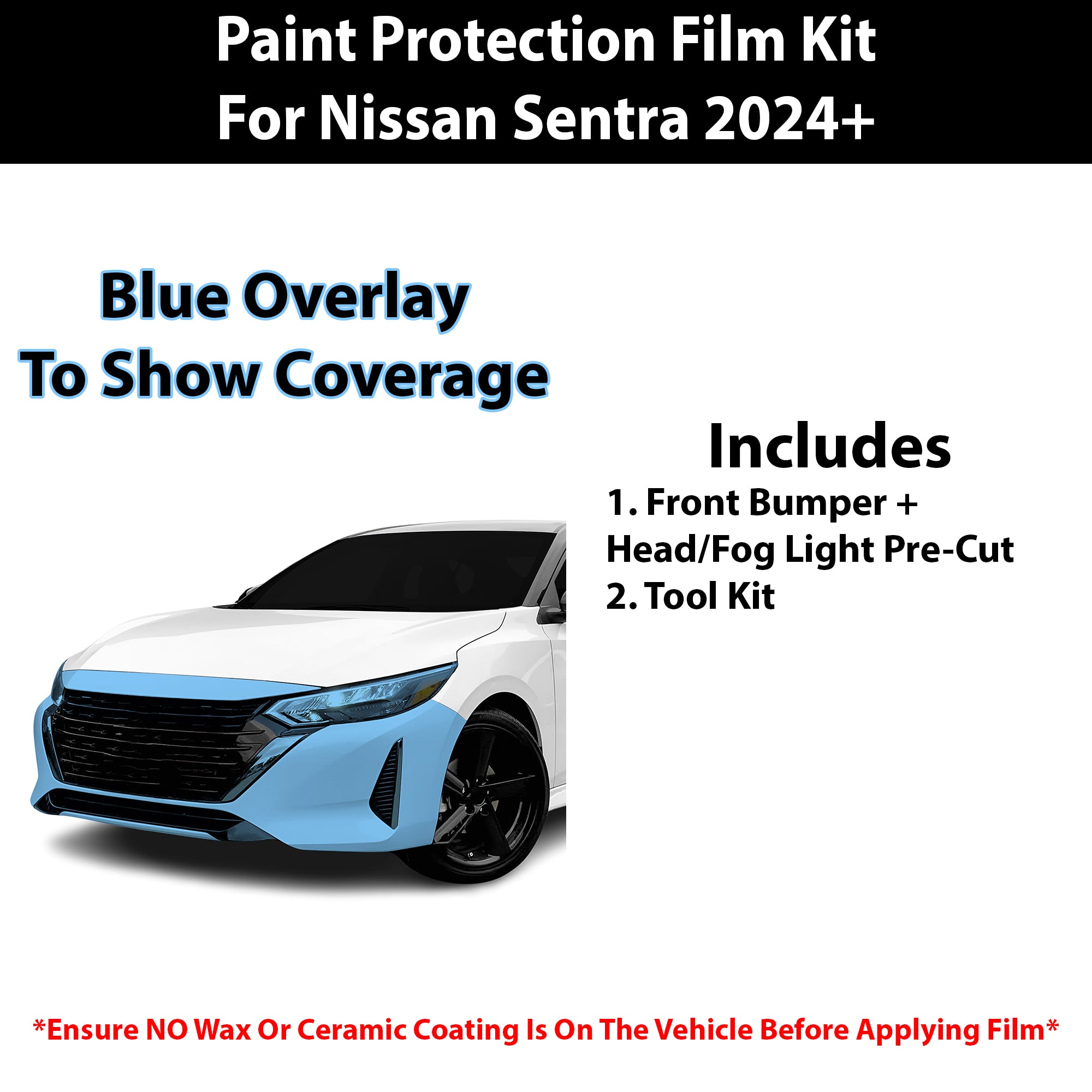 Fits Nissan Sentra 2024+ Precut Premium Paint Protection Film Clear Bra PPF Decal Film Kit Cover - Bogar Tech Designs