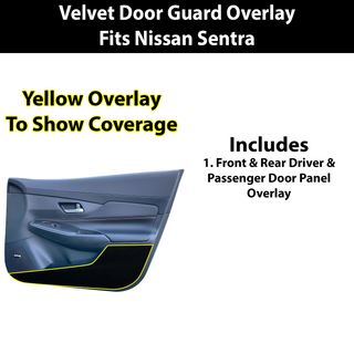 Fits Nissan Sentra 2026+ Alcantara Anti Kick Door Panel Protection Decal Stickers Overlay, Black Red