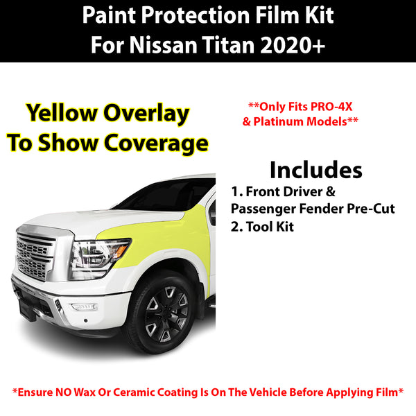 Fits Nissan Titan (Pro-4X & Platinum) 2020+ Precut Premium Paint Protection Film Clear Bra PPF Decal Film Kit Cover