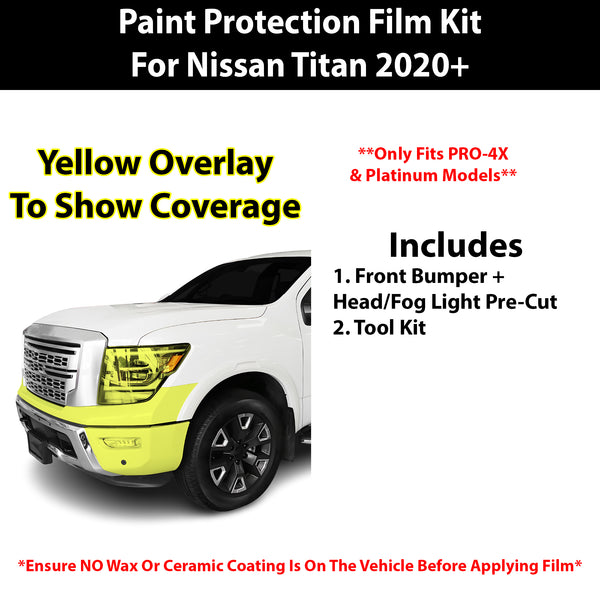 Fits Nissan Titan (Pro-4X & Platinum) 2020+ Precut Premium Paint Protection Film Clear Bra PPF Decal Film Kit Cover