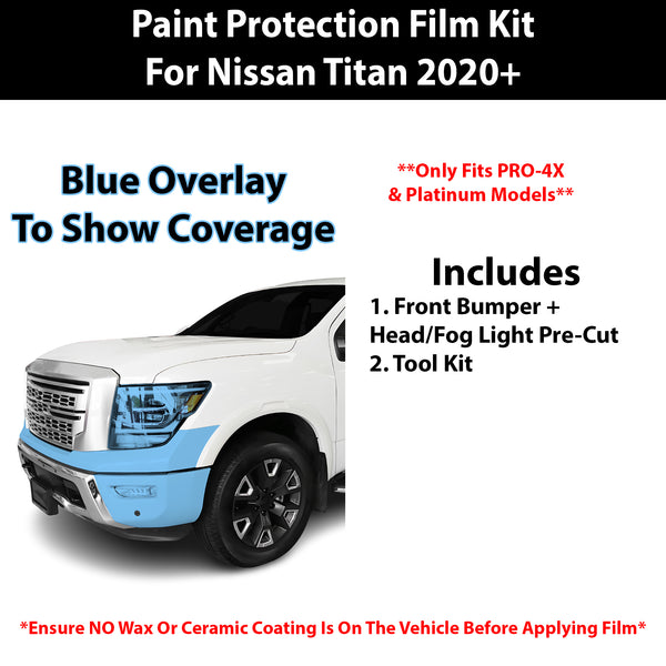 Fits Nissan Titan (Pro-4X & Platinum) 2020+ Precut Premium Paint Protection Film Clear Bra PPF Decal Film Kit Cover