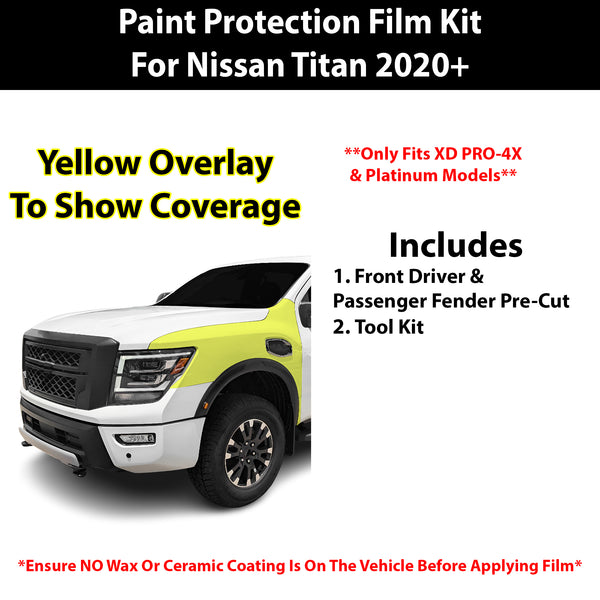 Fits Nissan Titan (XD Pro-4X & Platinum) 2020+ Precut Premium Paint Protection Film Clear Bra PPF Decal Film Kit Cover