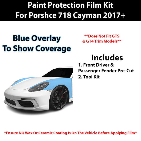 Fits Porsche 718 Cayman 2017+ Precut Premium Paint Protection Film Clear Bra PPF Decal Film Kit Cover