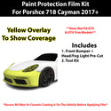 Fits Porsche 718 Cayman 2017+ Precut Premium Paint Protection Film Clear Bra PPF Decal Film Kit Cover