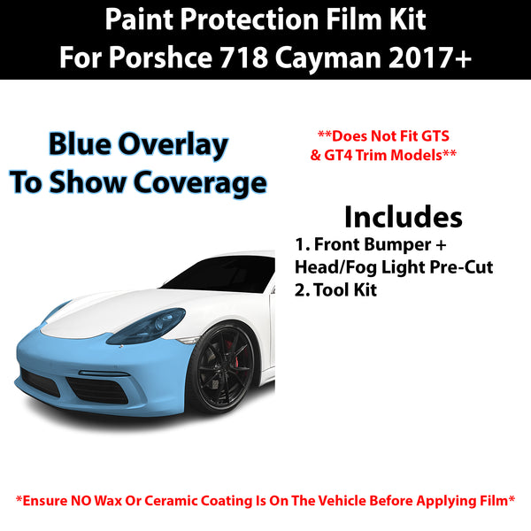 Fits Porsche 718 Cayman 2017+ Precut Premium Paint Protection Film Clear Bra PPF Decal Film Kit Cover