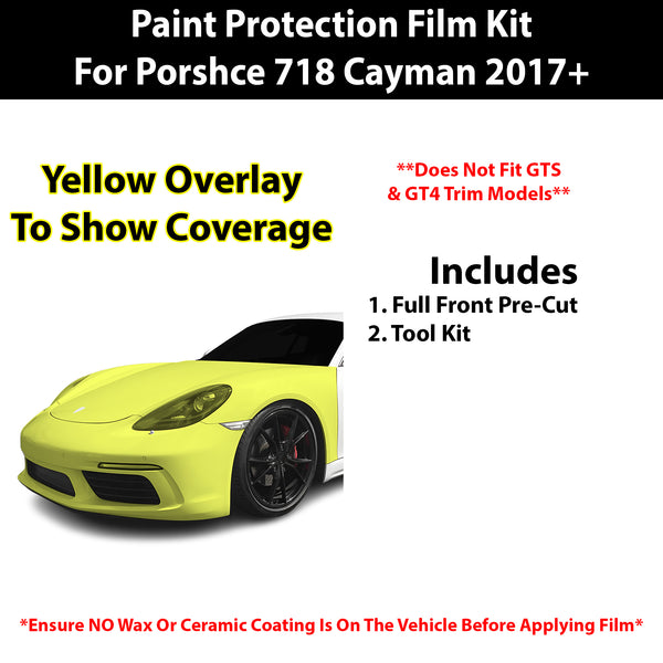 Fits Porsche 718 Cayman 2017+ Precut Premium Paint Protection Film Clear Bra PPF Decal Film Kit Cover