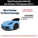 Fits Porsche 718 Cayman 2017+ Precut Premium Paint Protection Film Clear Bra PPF Decal Film Kit Cover