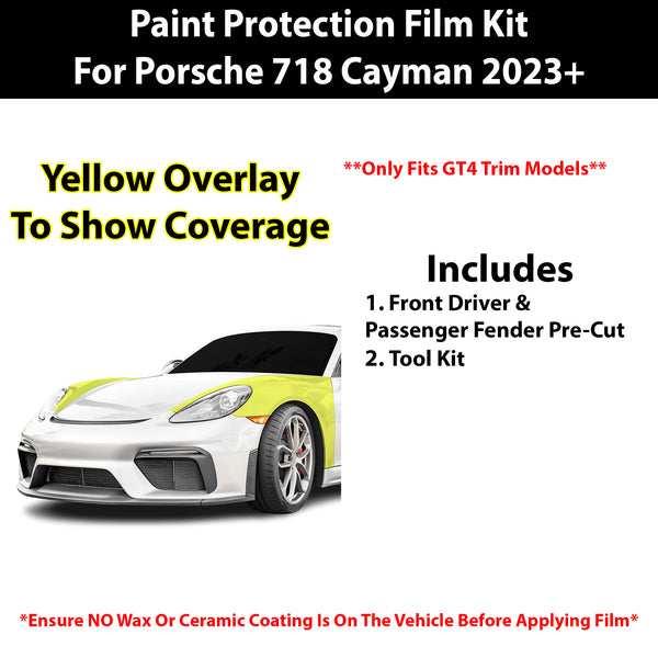 Fits Porsche 718 Cayman (GT4) 2023+ Precut Premium Paint Protection Film Clear Bra PPF Decal Film Kit Cover