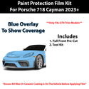 Fits Porsche 718 Cayman (GT4) 2023+ Precut Premium Paint Protection Film Clear Bra PPF Decal Film Kit Cover