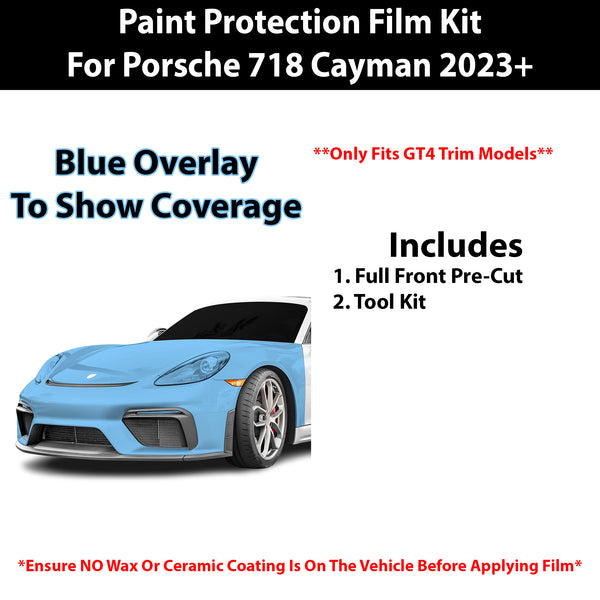 Fits Porsche 718 Cayman (GT4) 2023+ Precut Premium Paint Protection Film Clear Bra PPF Decal Film Kit Cover