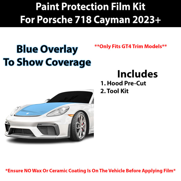 Fits Porsche 718 Cayman (GT4) 2023+ Precut Premium Paint Protection Film Clear Bra PPF Decal Film Kit Cover