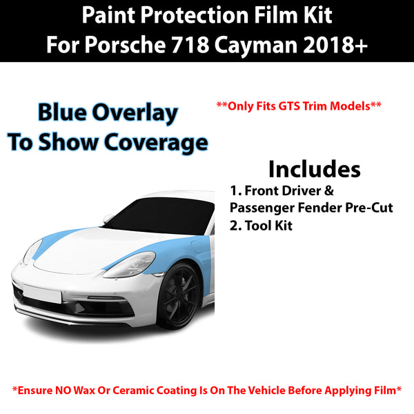 Fits Porsche 718 Cayman (GTS) 2018+ Precut Premium Paint Protection Film Clear Bra PPF Decal Film Kit Cover