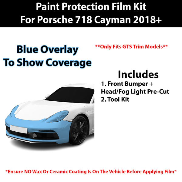 Fits Porsche 718 Cayman (GTS) 2018+ Precut Premium Paint Protection Film Clear Bra PPF Decal Film Kit Cover