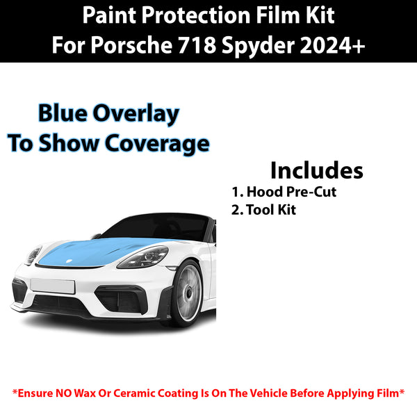 Fits Porsche 718 Spyder 2024+ Precut Premium Paint Protection Film Clear Bra PPF Decal Film Kit Cover