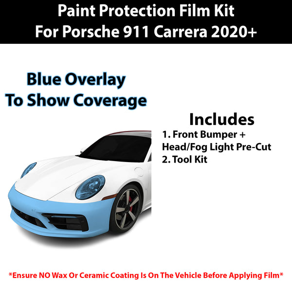 Fits Porsche 911 Carrera & Carrera T & Carrera 4 & Carrera S & Carrera 4S 2020+ Precut Premium Paint Protection Film Clear Bra PPF Decal Film Kit Cover