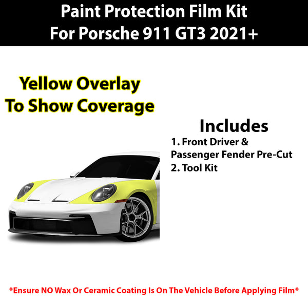 Fits Porsche 911 GT3 2021+ Precut Premium Paint Protection Film Clear Bra PPF Decal Film Kit Cover