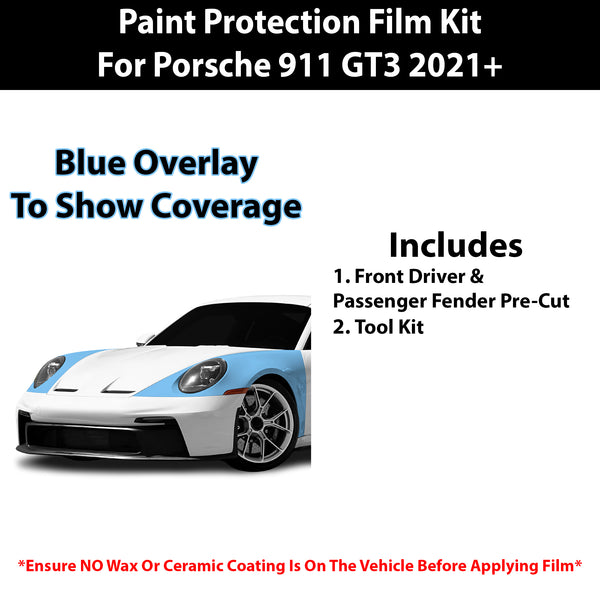 Fits Porsche 911 GT3 2021+ Precut Premium Paint Protection Film Clear Bra PPF Decal Film Kit Cover