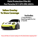 Fits Porsche 911 GT3 RS 2023+ Precut Premium Paint Protection Film Clear Bra PPF Decal Film Kit Cover