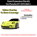 Fits Porsche 911 GT3 (Touring) 2021+ Precut Premium Paint Protection Film Clear Bra PPF Decal Film Kit Cover