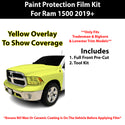 Fits Ram 1500 (Tradesman & Bighorn & Lonestar) 2019+ Precut Premium Paint Protection Film Clear Bra PPF Decal Film Kit Cover