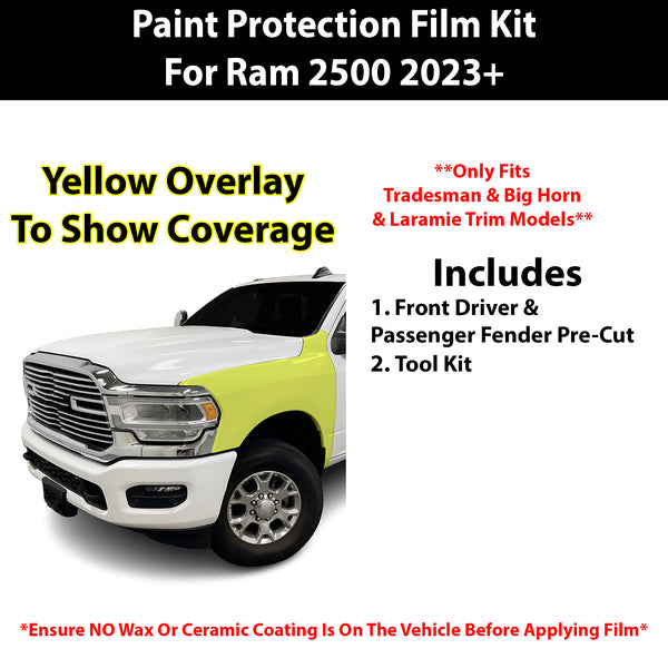 Fits Ram 2500/ 3500 (Tradesman & Big Horn & Laramie) 2023+ Precut Premium Paint Protection Film Clear Bra PPF Decal Film Kit Cover