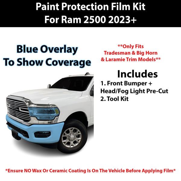 Fits Ram 2500/ 3500 (Tradesman & Big Horn & Laramie) 2023+ Precut Premium Paint Protection Film Clear Bra PPF Decal Film Kit Cover