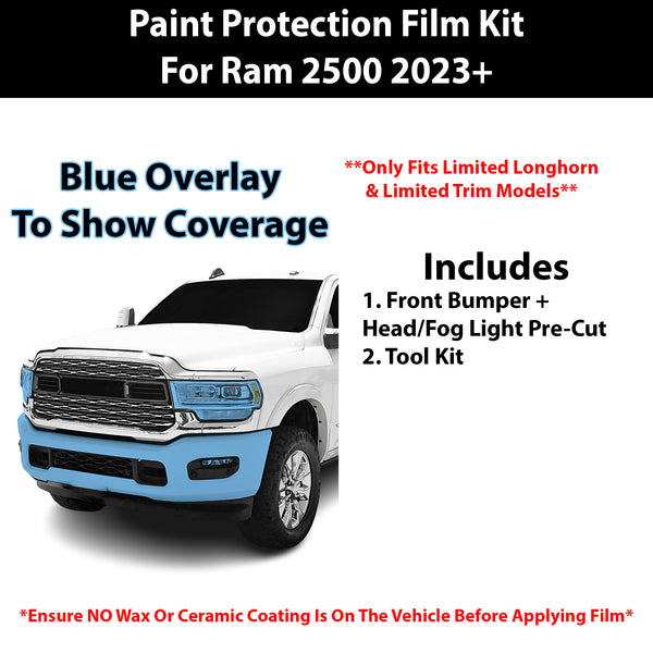 Fits Ram 2500/ 3500 (Limited Longhorn & Limited) 2023+ Precut Premium Paint Protection Film Clear Bra PPF Decal Film Kit Cover