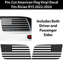 Quarter Window American Flag Vinyl Decal Stickers Fits Rivian R1S 2022-2024