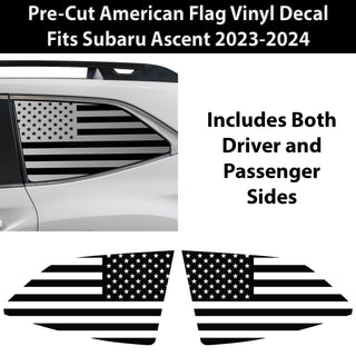 Quarter Window American Flag Vinyl Decal Stickers Fits Subaru Ascent 2023-2024