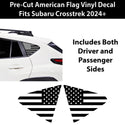 Fits Subaru Crosstrek 2024+ Quarter Window American Flag Vinyl Decal Stickers