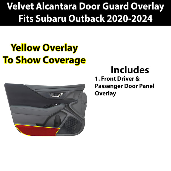 Fits Subaru Outback 2020-2022 Alcantara Anti Kick Door Panel Protection Decal Stickers Overlay, Black Red Pink Yellow Purple