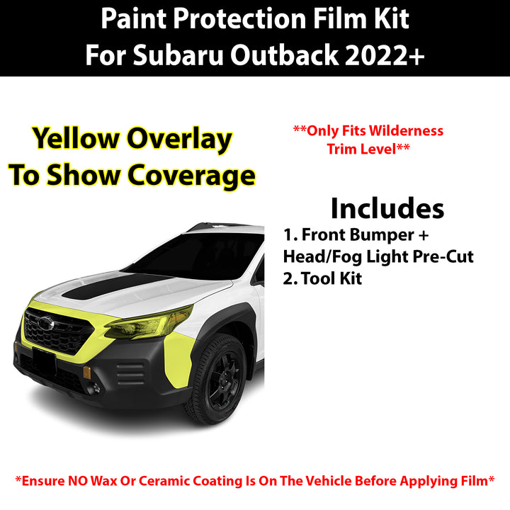 Fits Subaru Outback (Wilderness) 2022+ Precut Premium Paint Protection Film Clear Bra PPF Decal Film Kit Cover - Bogar Tech Designs