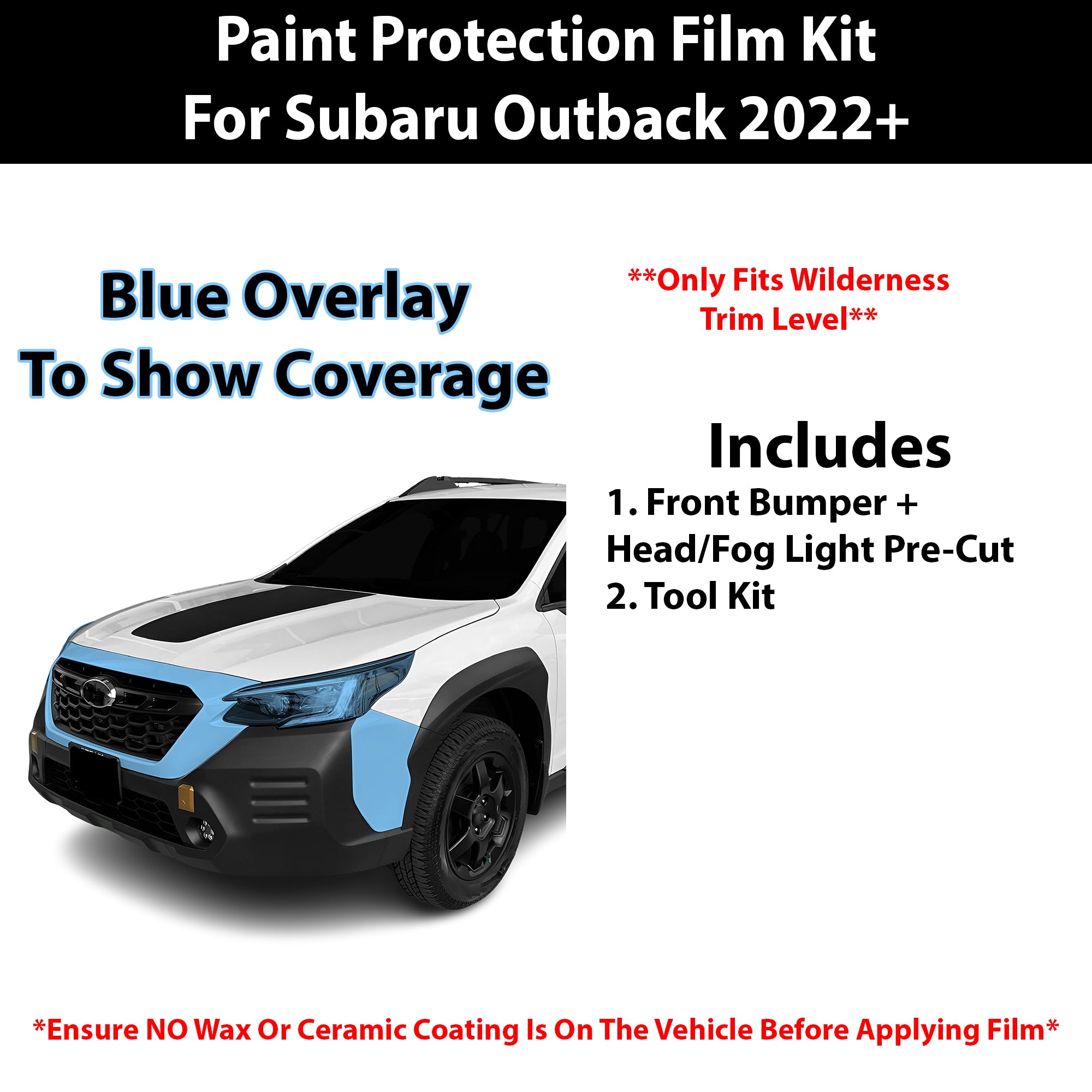 Fits Subaru Outback (Wilderness) 2022+ Precut Premium Paint Protection Film Clear Bra PPF Decal Film Kit Cover - Bogar Tech Designs