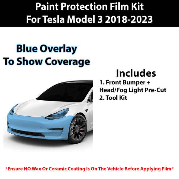 Fits Tesla Model 3 2018-2023 Precut Premium Paint Protection Film Clear Bra PPF Decal Film Kit