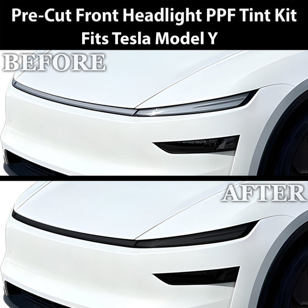Fits Tesla Model Y 2026 Full Headlight Taillight Precut Smoked PPF Tint Kit Film Overlay