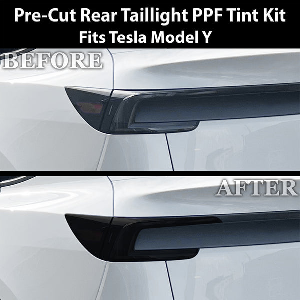 Fits Tesla Model Y 2026 Full Headlight Taillight Precut Smoked PPF Tint Kit Film Overlay