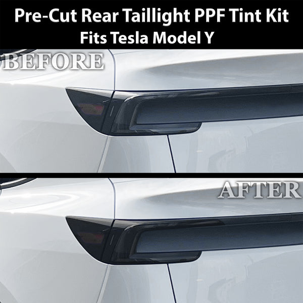 Fits Tesla Model Y 2026 Full Headlight Taillight Precut Smoked PPF Tint Kit Film Overlay