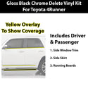 Toyota 4Runner 2014-2024 Blackout Chrome Delete Kit - Precut Gloss Black Vinyl Overlays